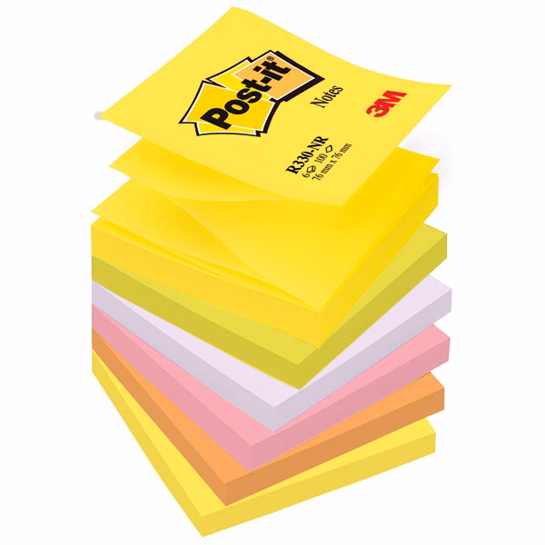 Immagine di Post-it 3M z-notes R330-NR neon 100 ff 76x76 ass