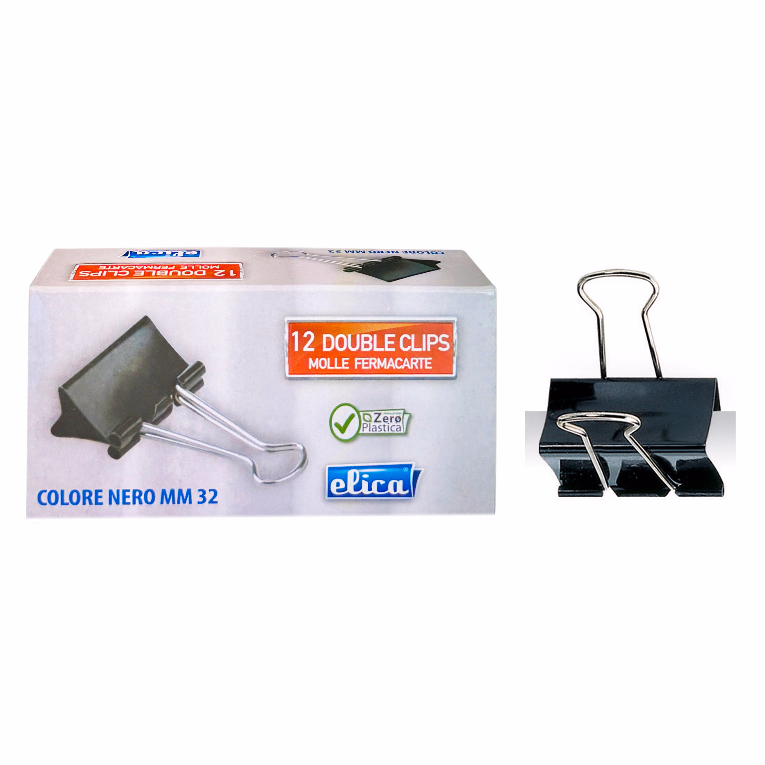 Immagine di Molle fermacarte ELICA DOUBLE CLIPS cm 3,2