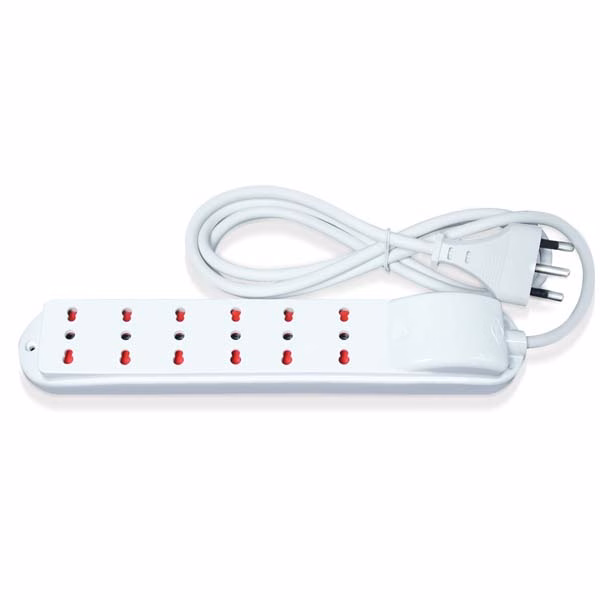 Immagine di Multipresa Nilox con cavo 1,5 metri 6 posti spina grande 16A > 6 prese bipasso bianco