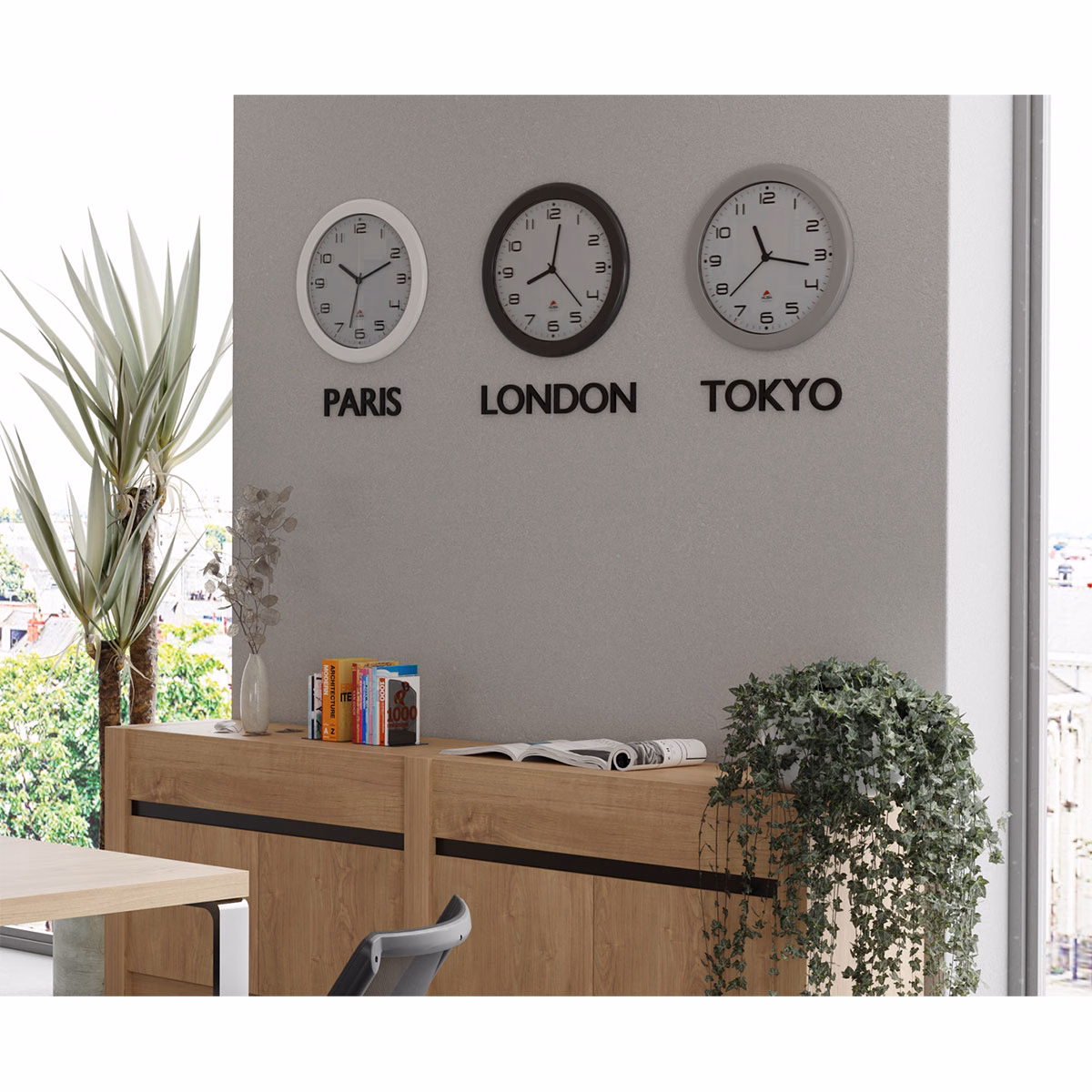 Immagine di Orologio da parete ALBA Hornew Ø cm 30 colore grigio metallizzato