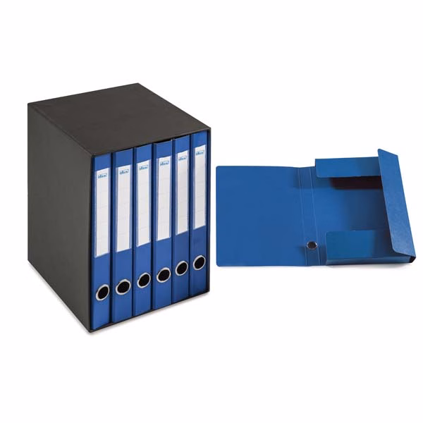 Immagine di Gruppo 6 cartelle c/lembi ELICA dorso cm 3.5 blu