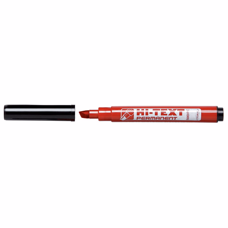 Immagine di Pennarello permanent FIBRACOLOR HI-TEXT 580PC punta a scalpello colore rosso