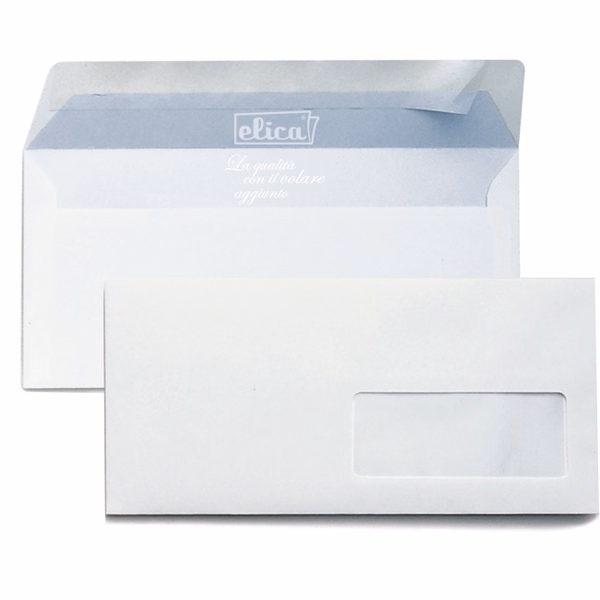 Immagine di Buste autoadesive ELICA cm 11x23 g90 con finestra