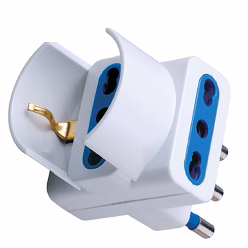 Immagine di Adattatore multiplo spina grande 16A > 2 prese bipasso + 1 universale bianco