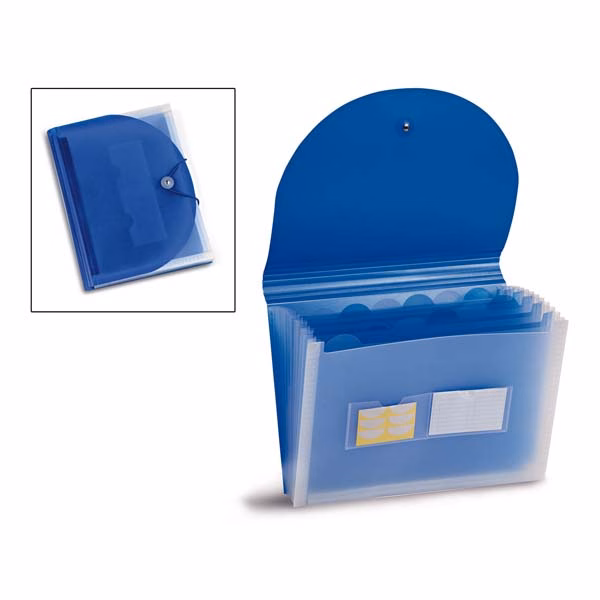 Immagine di Cartella portadocumenti a soffietto blu trasp.