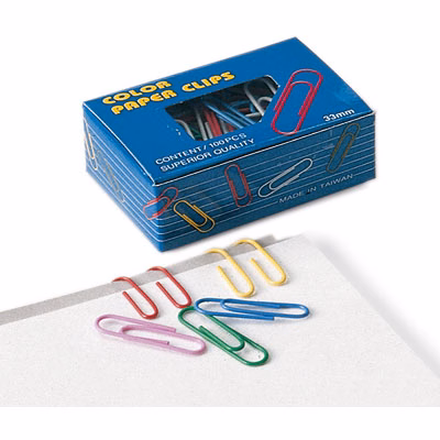 Immagine di Fermagli plast. n. 4/mm 33 sc. da 100 pz colori assortiti