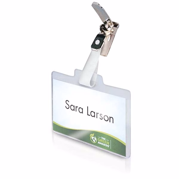Immagine di Portabadge flessibile ELICA con clip in metallo cm 9,5x6