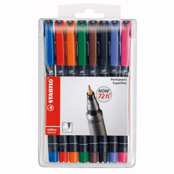 Immagine di Pennarello permanent STABILO OHPen universal Superfine colori assortiti