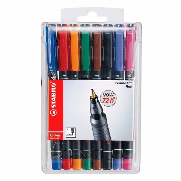 Immagine di Pennarello permanent STABILO OHPen universal Fine colori assortiti