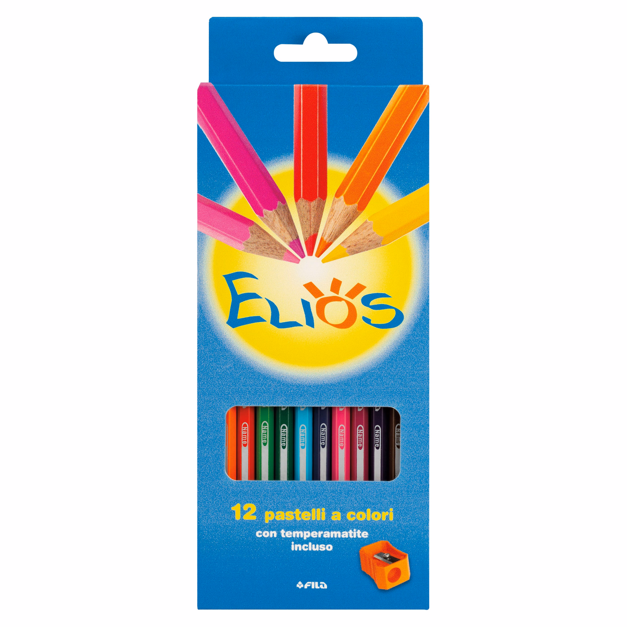 Immagine di Pastello esagonale colorato ELIOS astuccio 12 colori assortiti