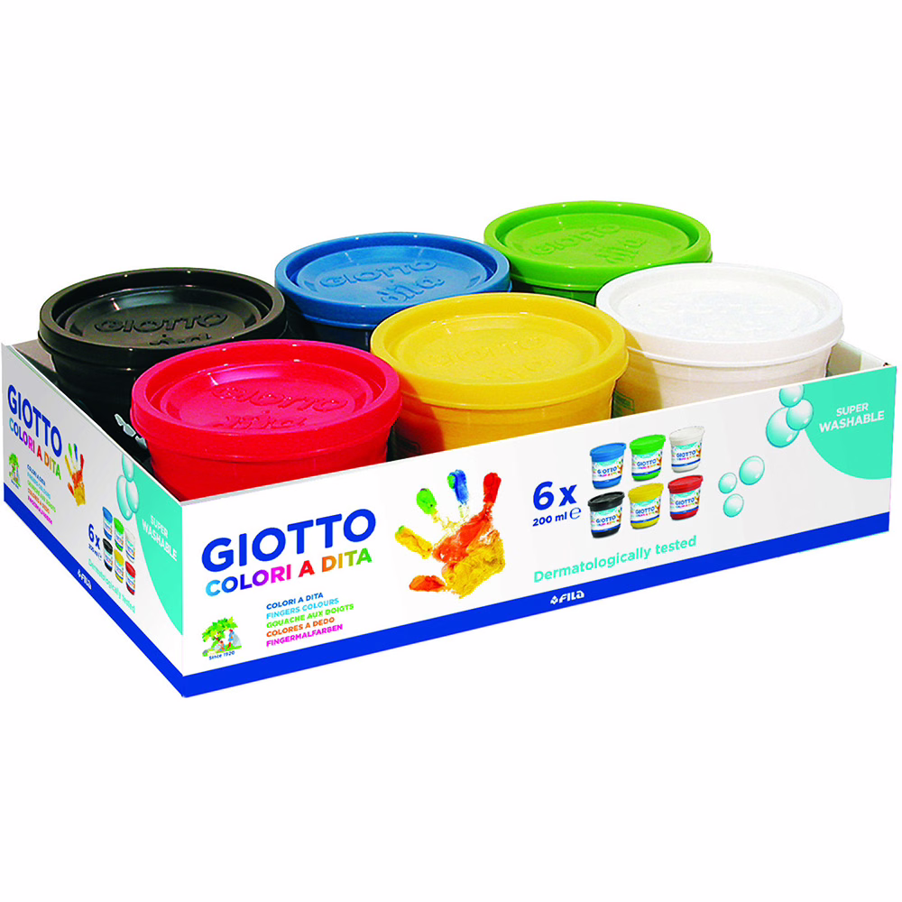 Immagine di Tempera per dita 100 ml per 6 colori