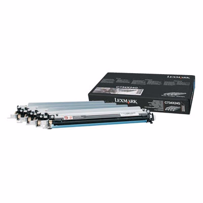 Immagine di Kit 4pz fotoconduttore LEXMARK 0C734X24G nero+colore