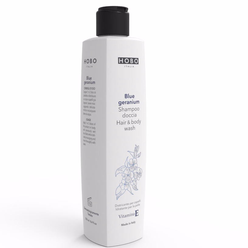 Immagine di Shampoo doccia con Vitamina E HOBO BLUE GERANIUM 250 ml