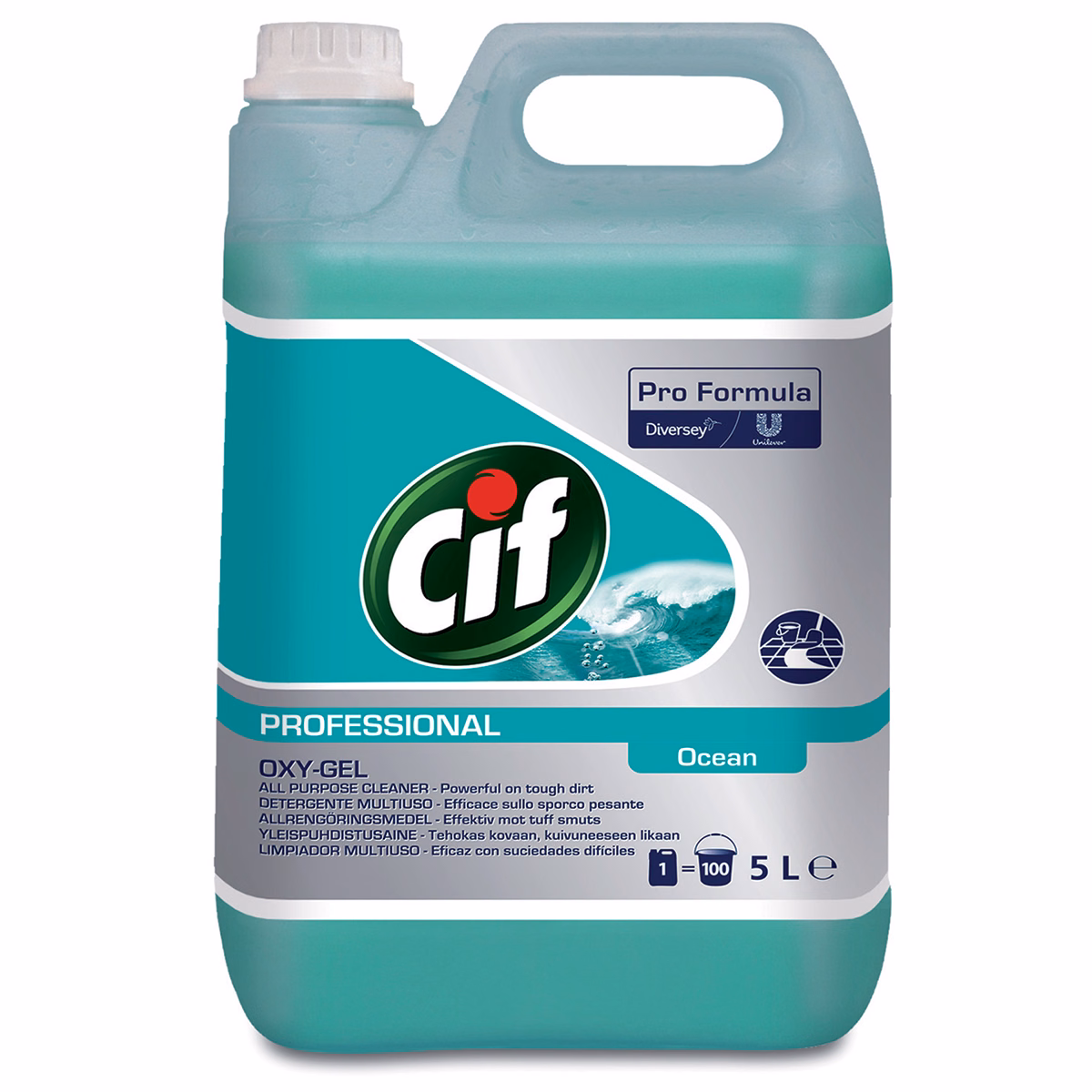Immagine di Detergente in gel con ossigeno attivo CIF PROFESSIONAL OXI-GEL OCEAN 5 litri