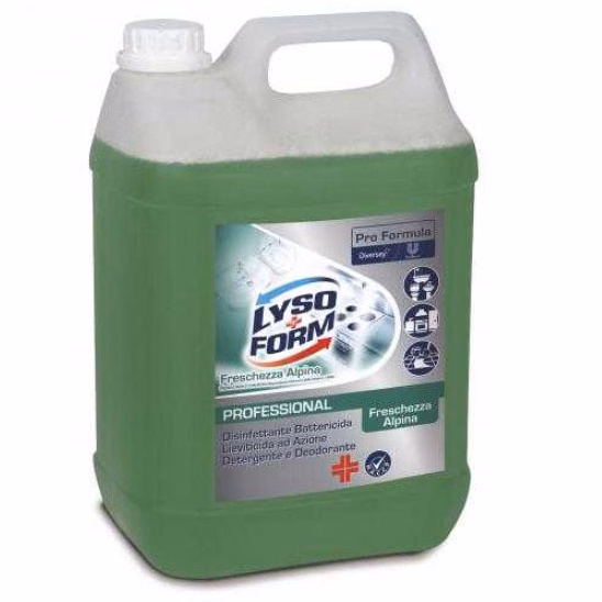 Immagine di Detergente liquido disinfettante LYSOFORM PROFESSIONAL FRESCHEZZA ALPINA PLUS 5 litri