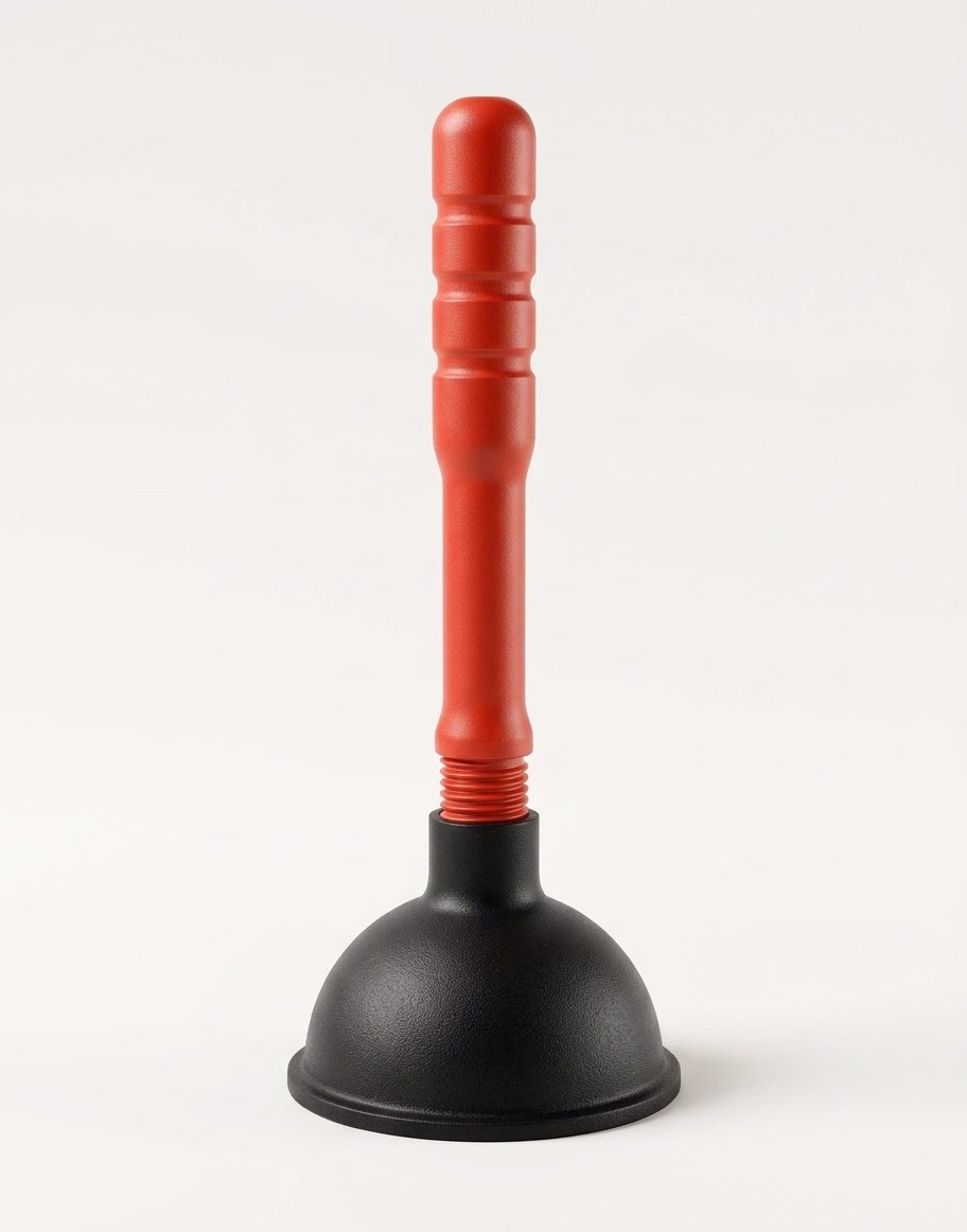 Immagine di Stura lavello a ventosa con manico in polipropilene ESSEDI 541 colore rosso/nero